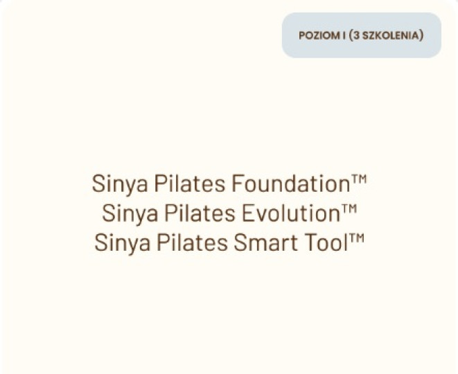 Sinya Pilates Poziom I MATWORK